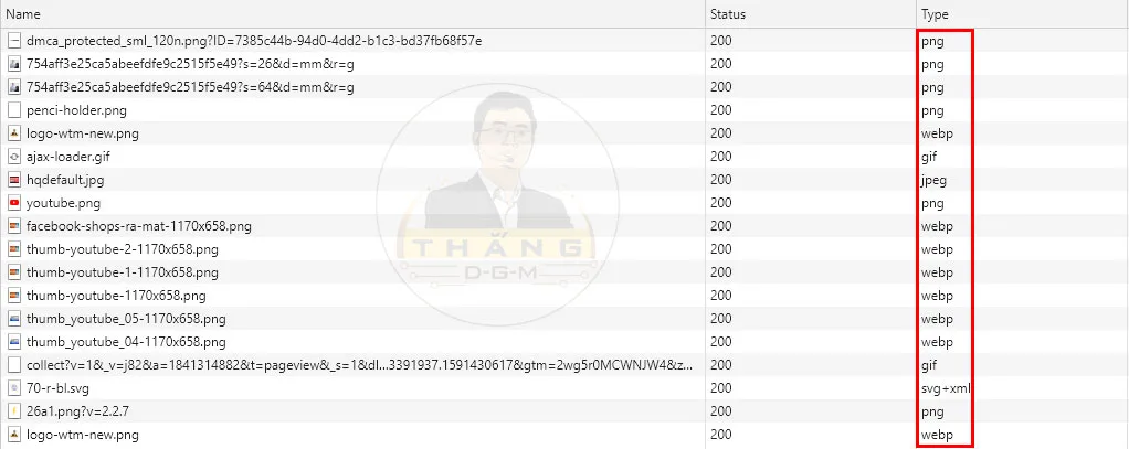H&igrave;nh ảnh website định dạng webp chuẩn Google